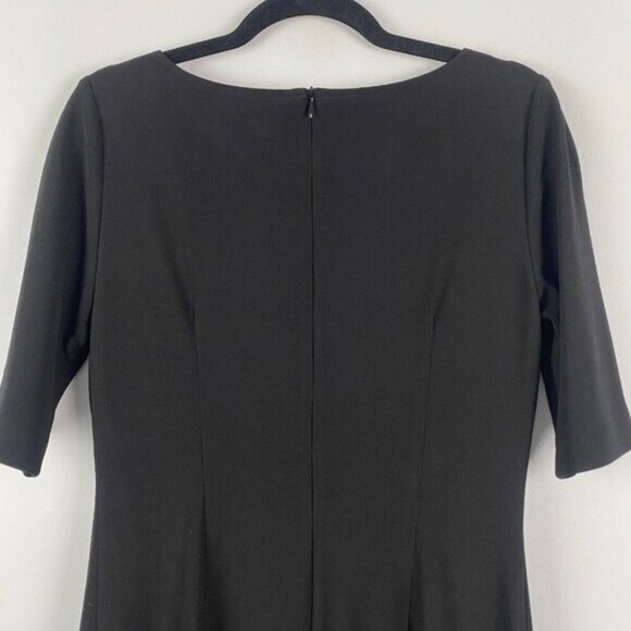 Joseph Ribkoff Stretch Fitted Dress Size 8 Black Silver Eyelets Half Sleeve - Picture 8 of 11